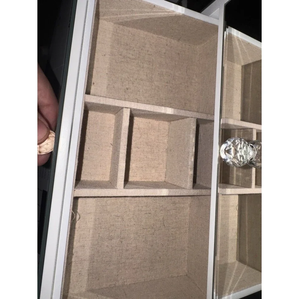 Hollywood Regency Mirrored Tabletop Jewelry Box & Vanity Armoire